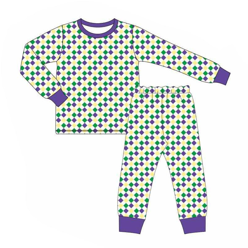 baby boy Mardi Gras long sleeve outfit preorder