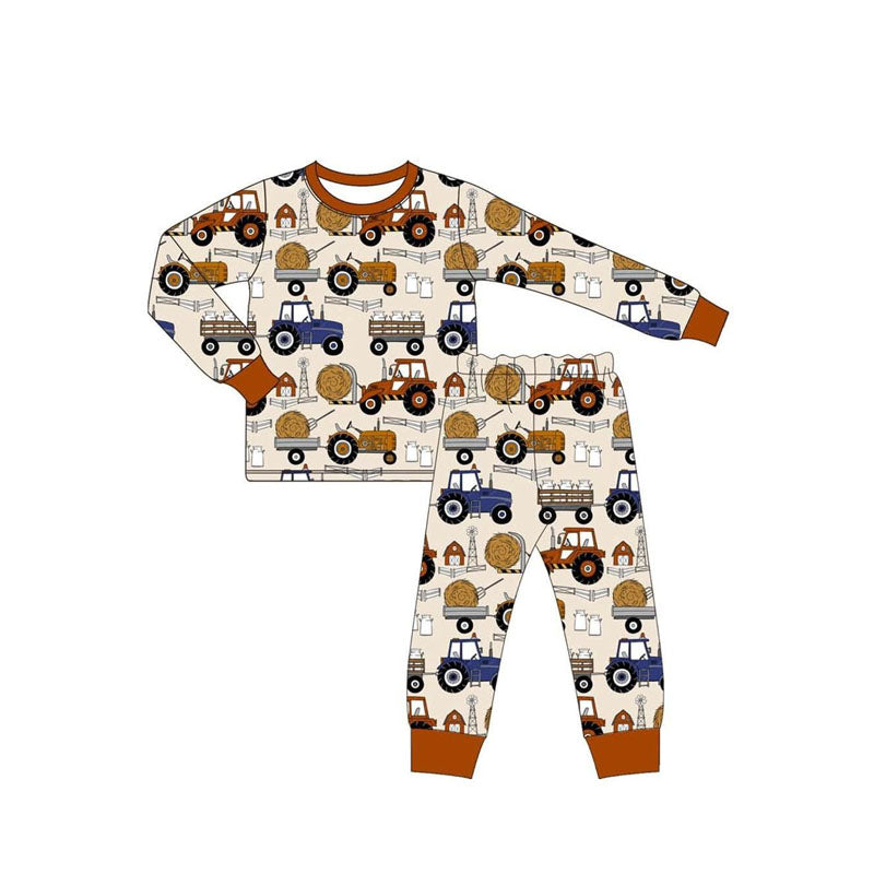 Kids boys farm tractor long sleeve outfit preorder
