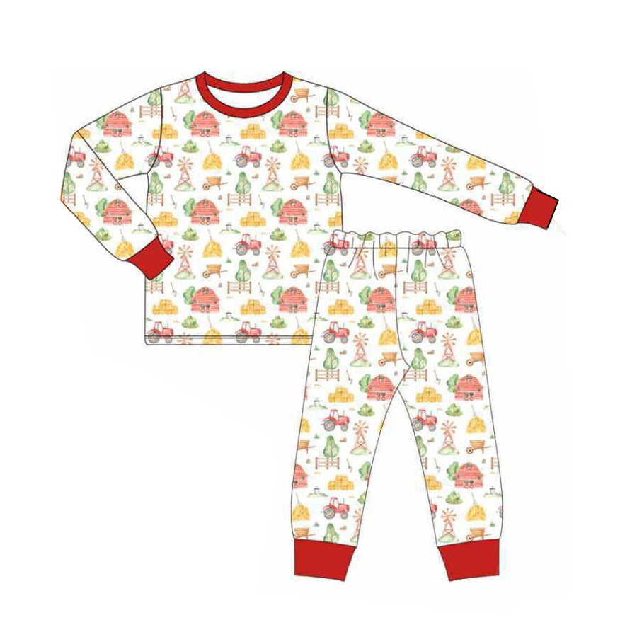 Kids boys farm animal long sleeve outfit preorder
