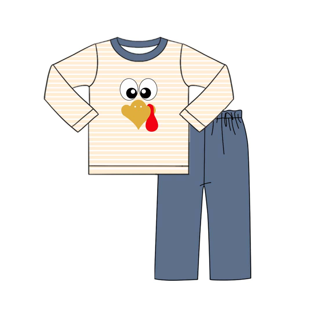 Thanksgiving turkey boys long sleeve matching clothes preorder