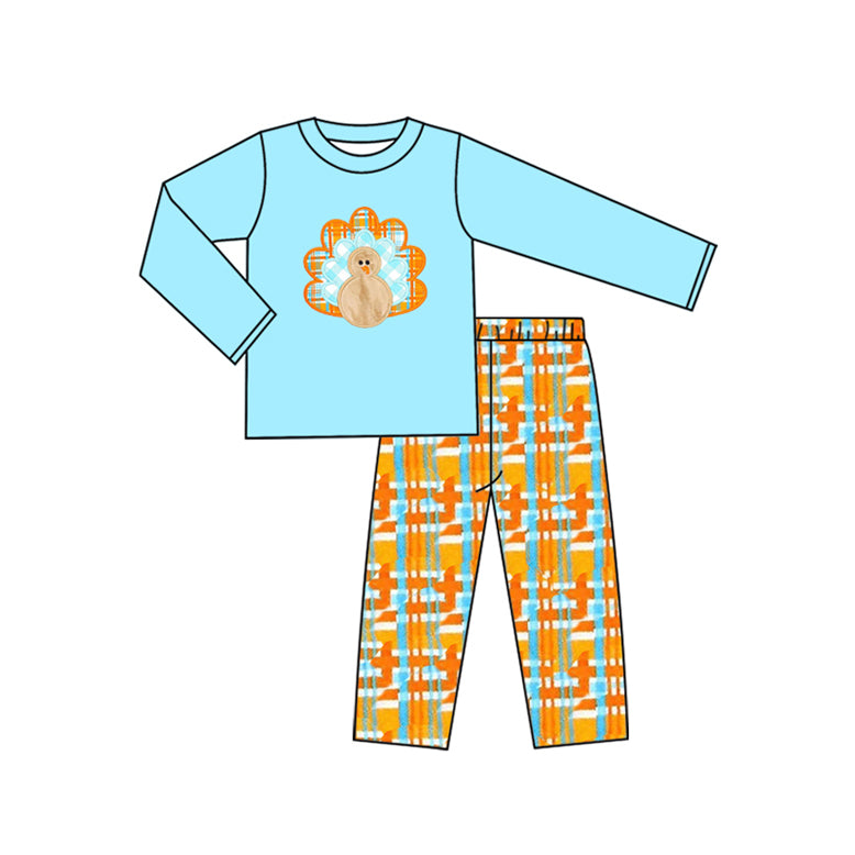 Thanksgiving turkey boys long sleeve matching outfit preorder