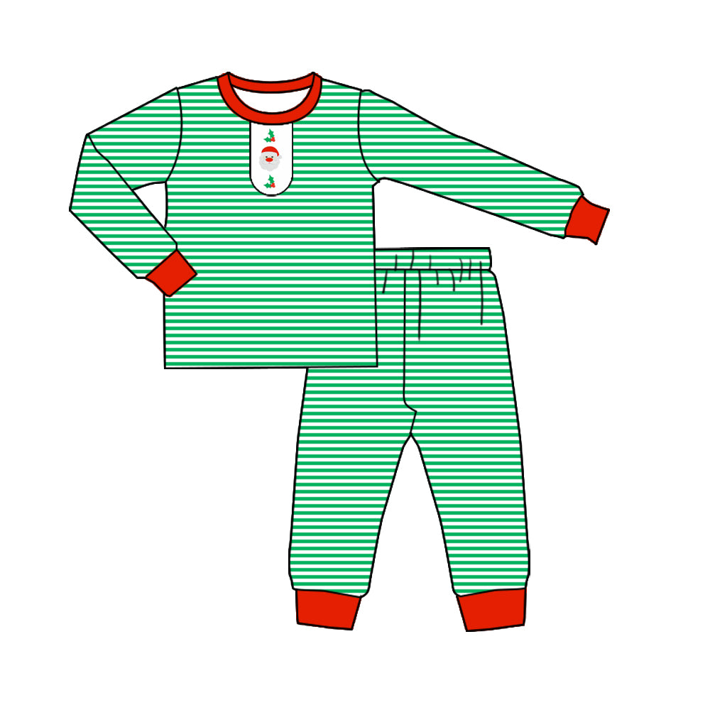 Christmas santa holly berry design boys long sleeve matching outfit preorder