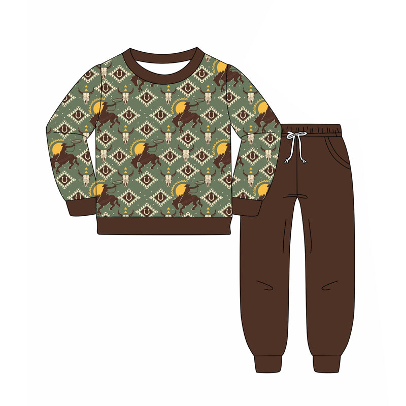 Western aztec design boy fall winter outfit preorder