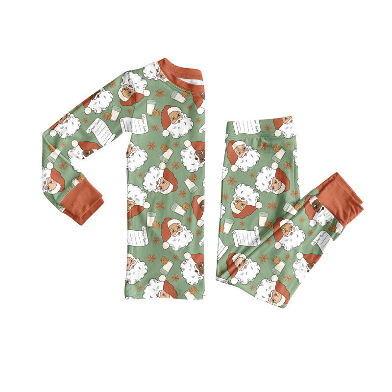 Christmas santa claus boys long sleeve pajama set outfit preorder