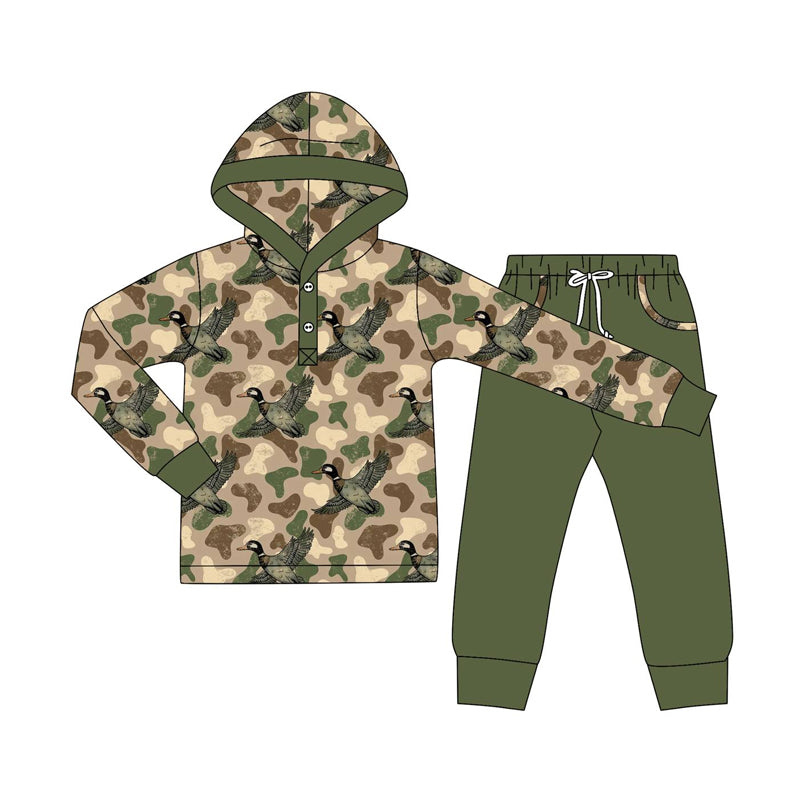 Mallard duck camo boys long sleeve hoodie set outfit preorder