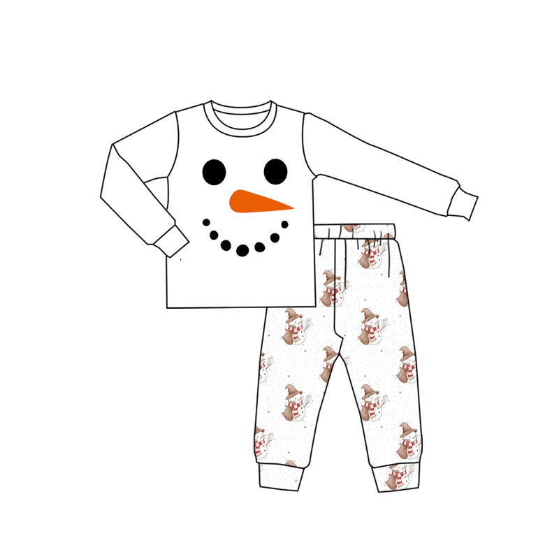 Christmas snowman boy long sleeve pajama set preorder