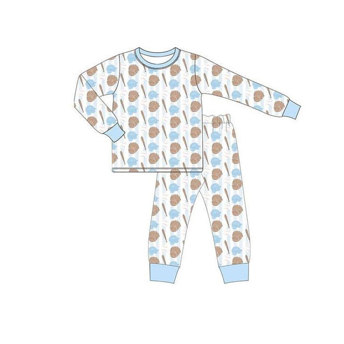 Baseball design kids baby boy long sleeve pajama set preorder