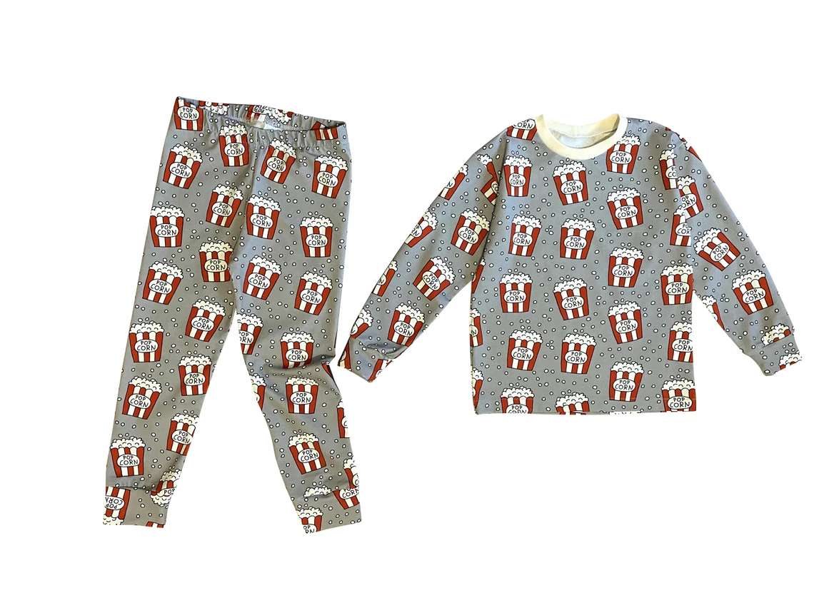 Pop corn top matching pants boy outfit preorder
