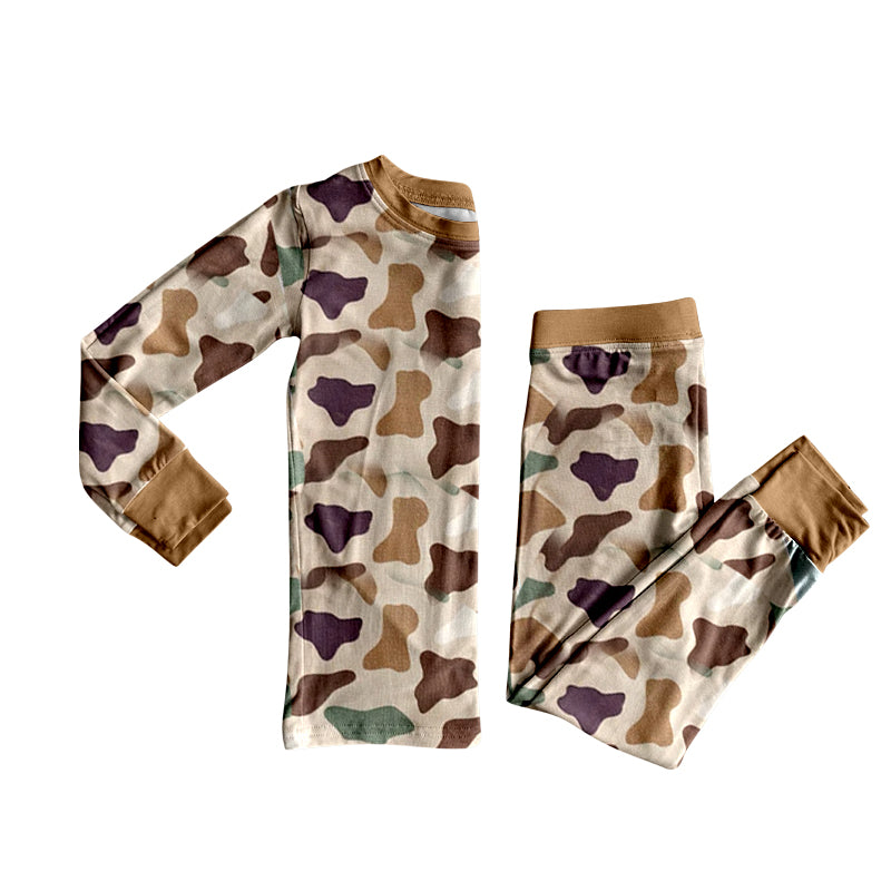 Brown camo design kids long sleeve outfit preorder