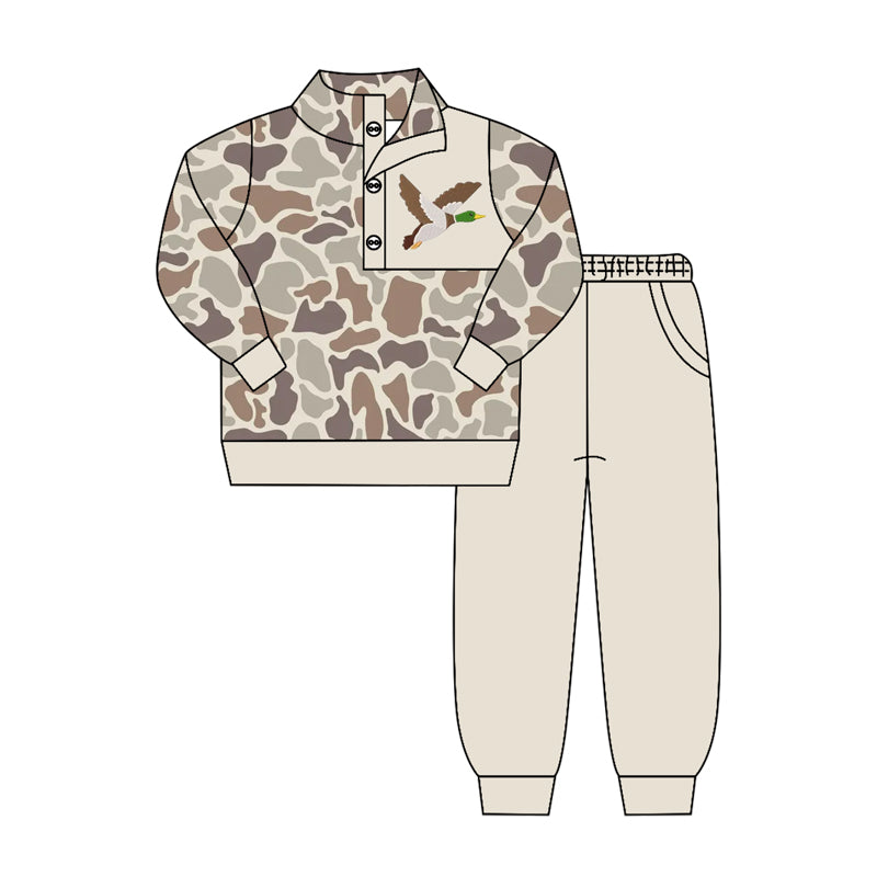 Duck camo long sleeve pullover top matching pants outfit preorder