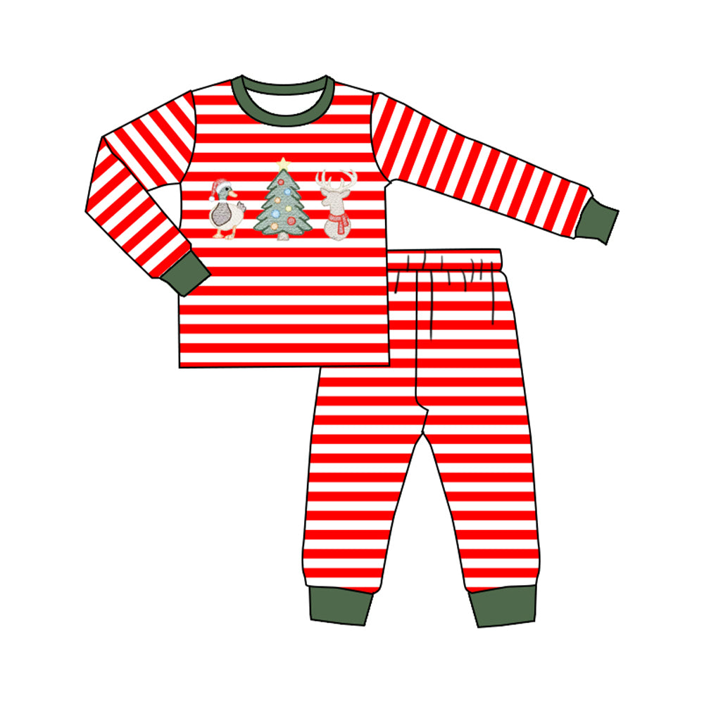 Christmas Camo duck print long sleeve top matching pants boy pajama set preorder