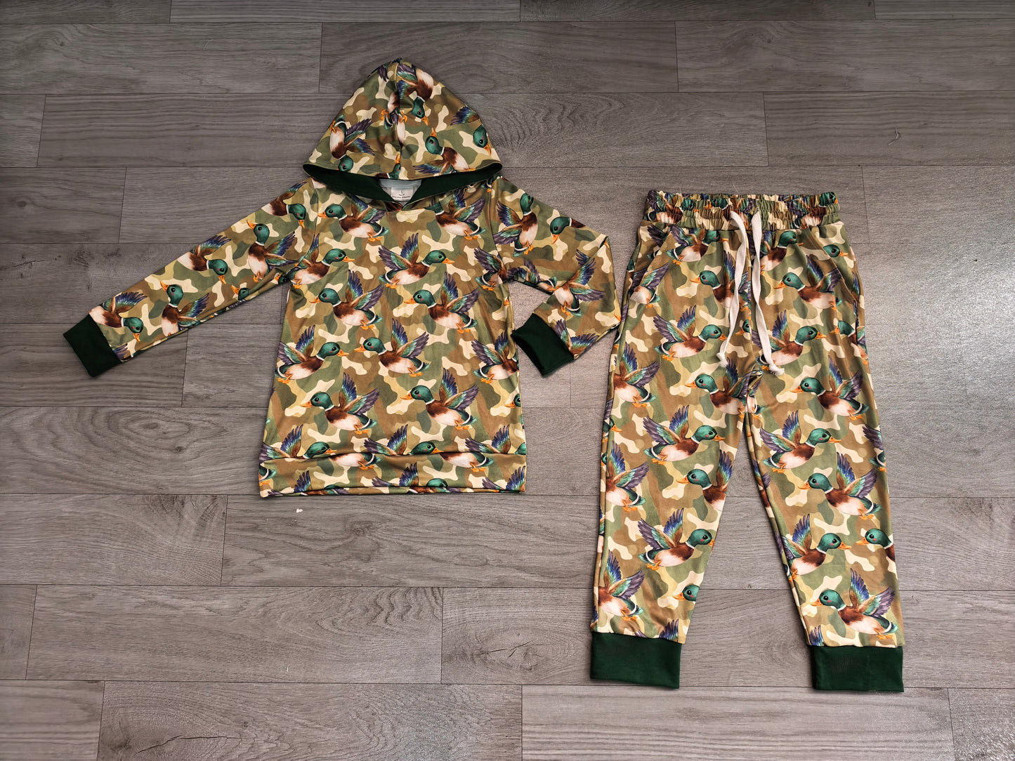 Duck print boys long sleeve hoodie set outfit preorder