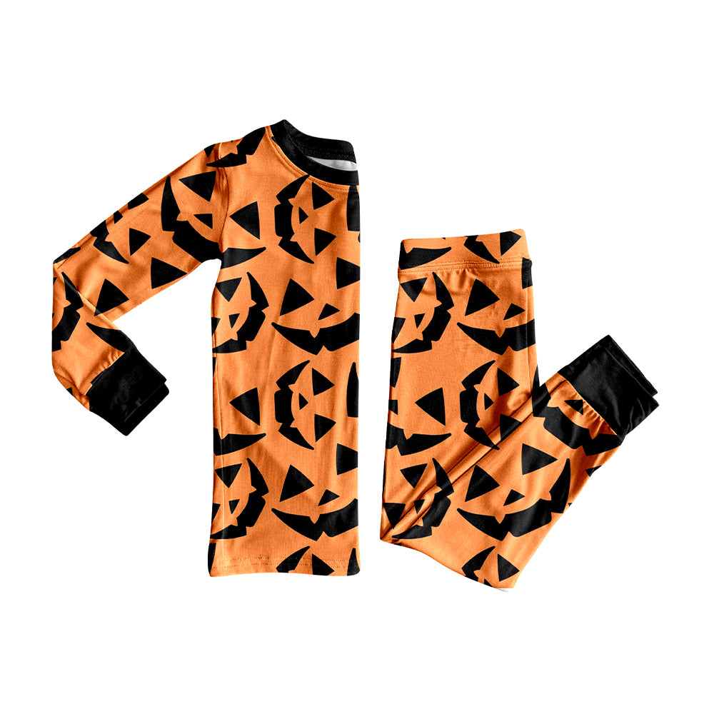 Halloween pumpkin print boys long sleeve outfit preorder