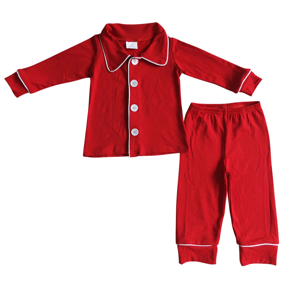 Christmas red color long sleeve top matching pants pajama set preorder