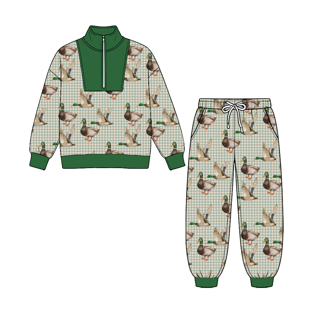 Long sleeve duck pullover top matching pants fall winter boys outfit preorder