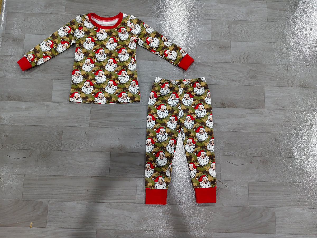 Long sleeve Christmas santa claus top matching pants boy outfit preorder
