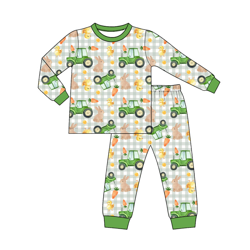 Long sleeve Easter truck bunny top matching pants boy outfit preorder