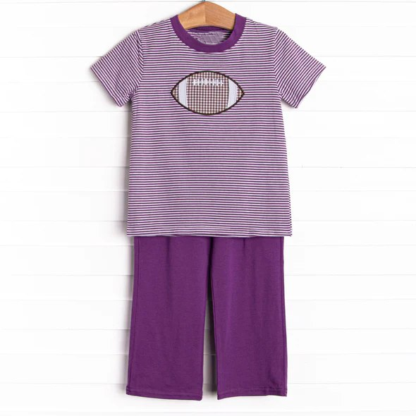 Lavender stripes football top matching pants clothes preorder