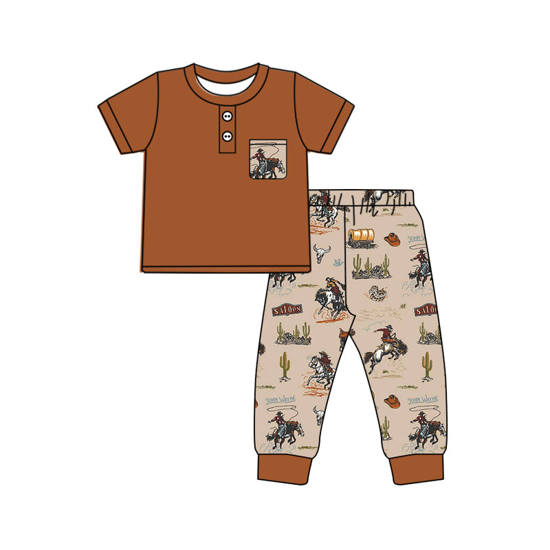 Western cowboy rodeo short sleeve boy short sleeve clothes preorder
