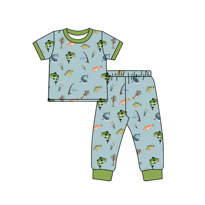 Outdoor fishing baby boy outfit preorder)