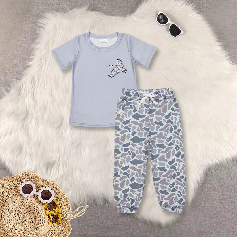 Camo duck shirt matching leggings baby boy clothes BT0462+P0651