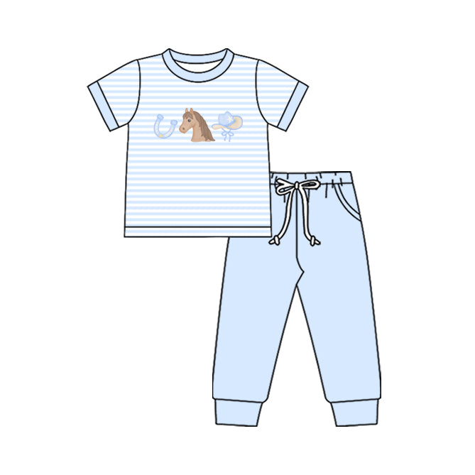 Western horse kids short sleeve outfit preorder