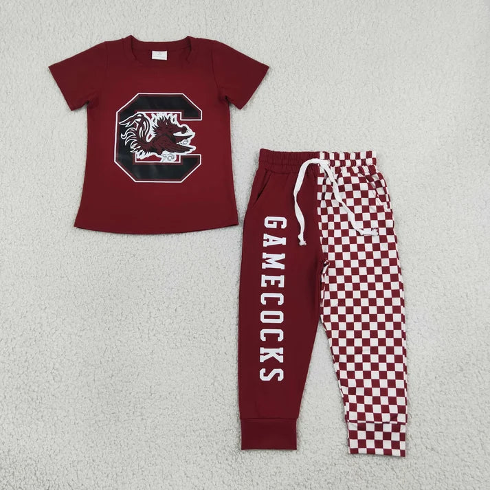 Alabama print short sleeve top matching pants boy outfit