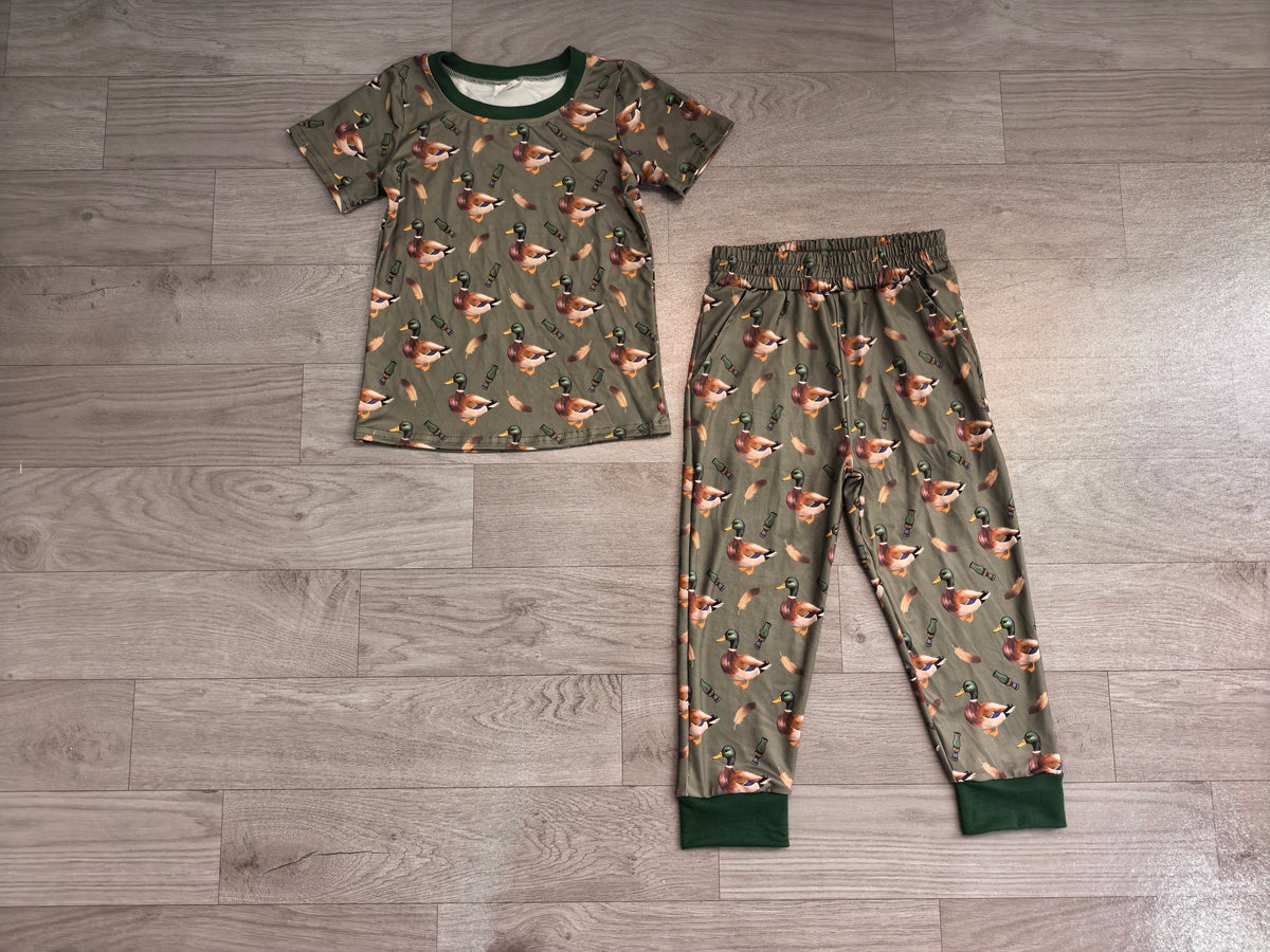 Mallard duck call boy short sleeve outfit preorder