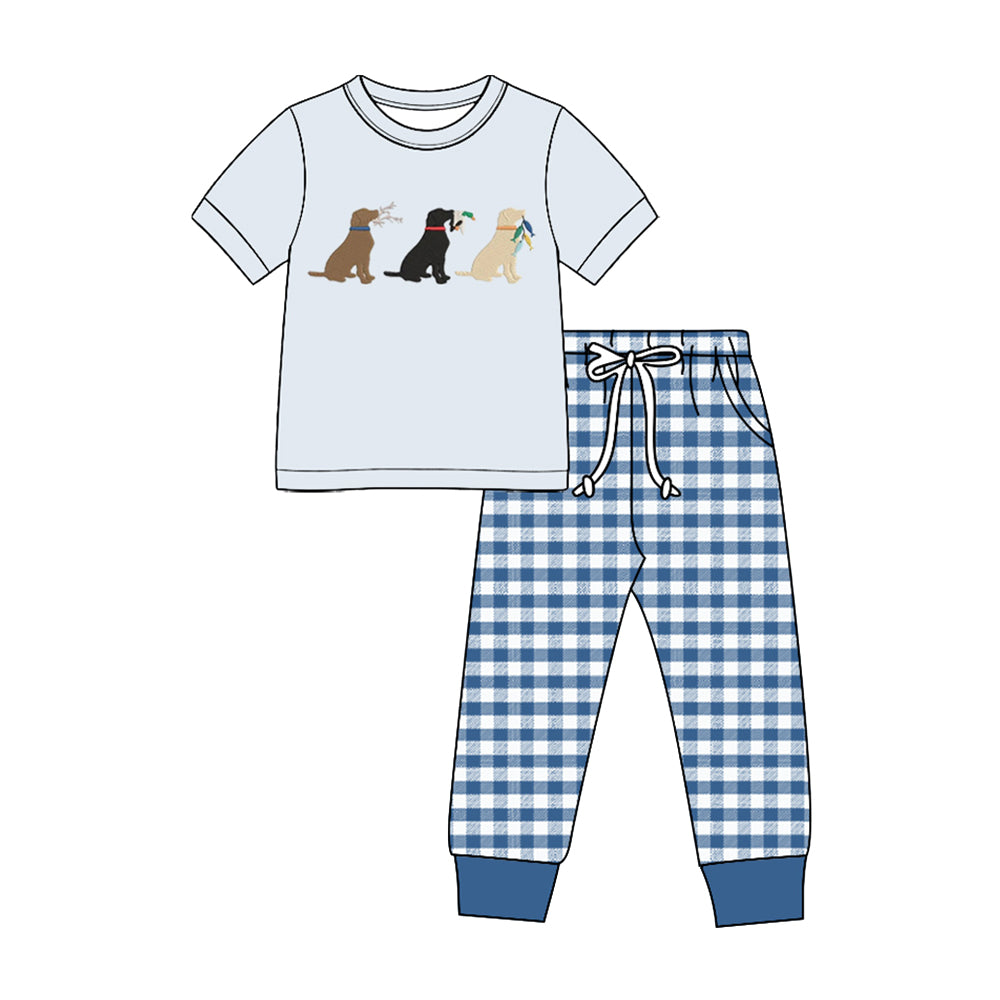 Short sleeve dog deer top matching pants boy clothes preorder