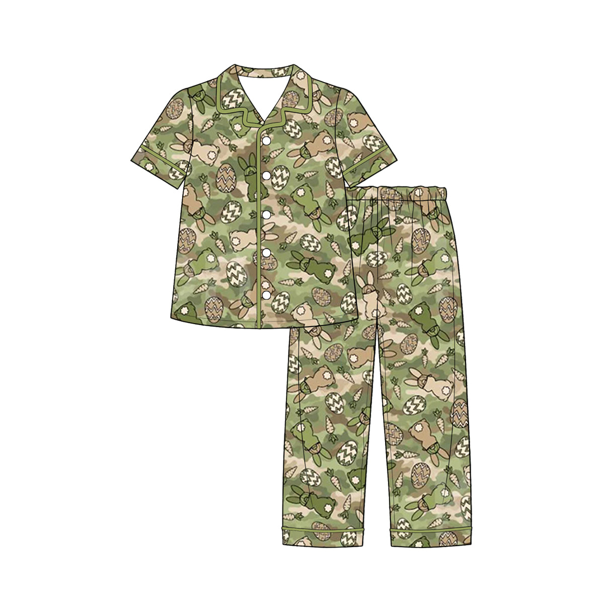 Short sleeve Easter bunny top matching pants boy pajama set preorder