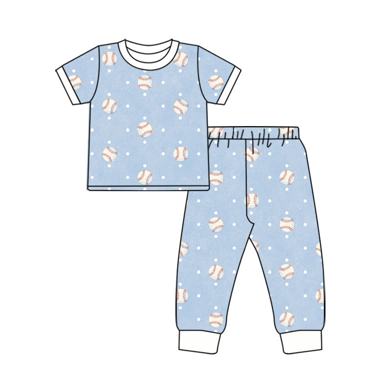 Baseball print boy short sleeve set outfit preorder