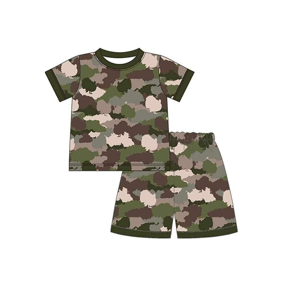 Baby boy gone hunting camo turkey design outfit preorder