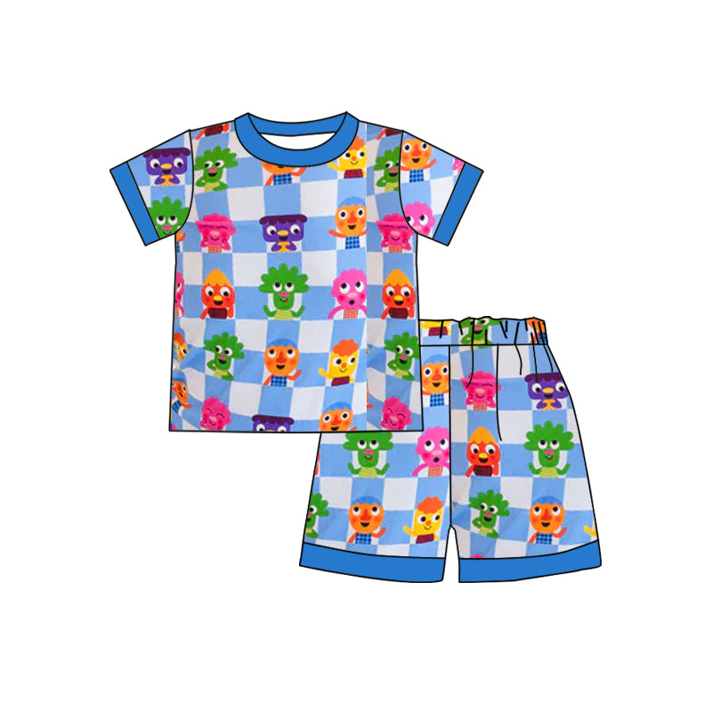 Blue checkered cartoon outfit preorder