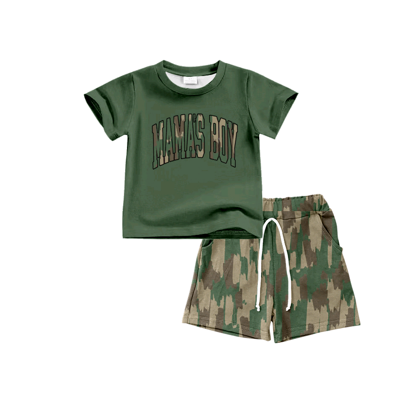 Mamas boy shirt camo shorts summer outfit preorder