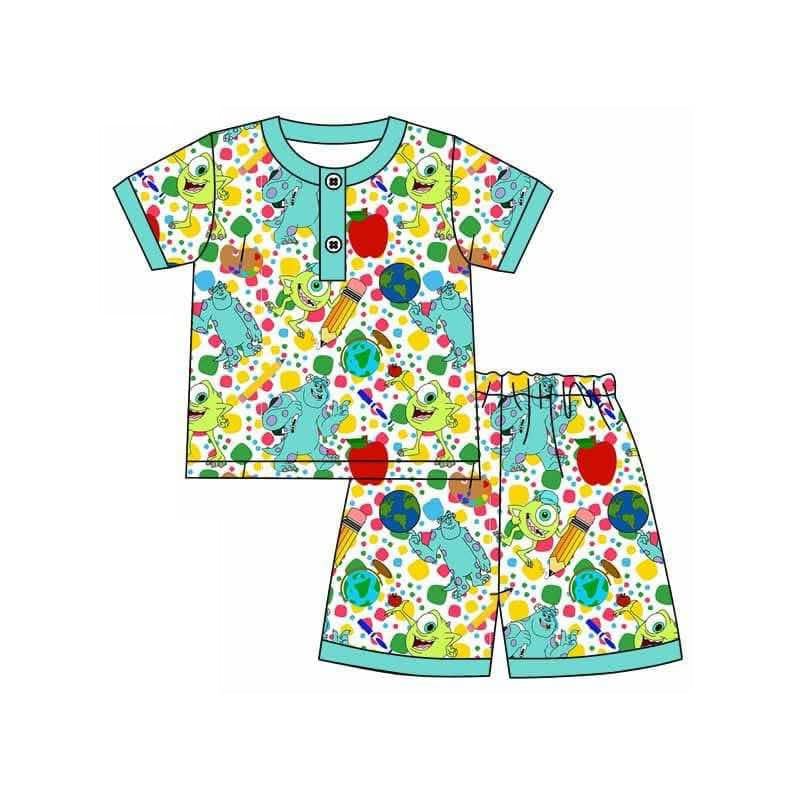Baby boy back to school pencil cartoon outfit preorder