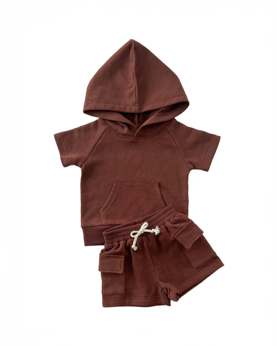 Toddle baby boy brown hoodie outfit preorder