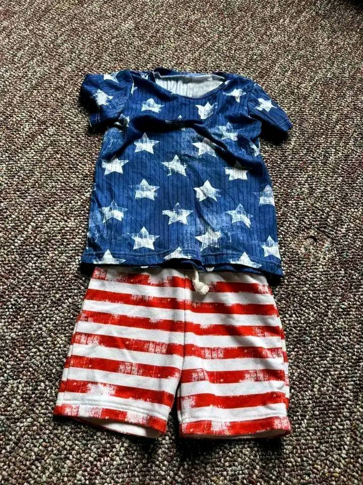 Toddle baby boy July 4th star outfit preorder