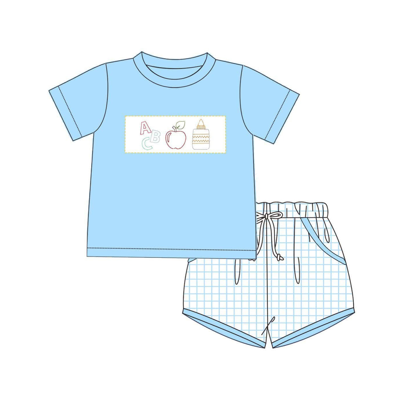 Toddle baby boy back to school ABC apple outfit preorder