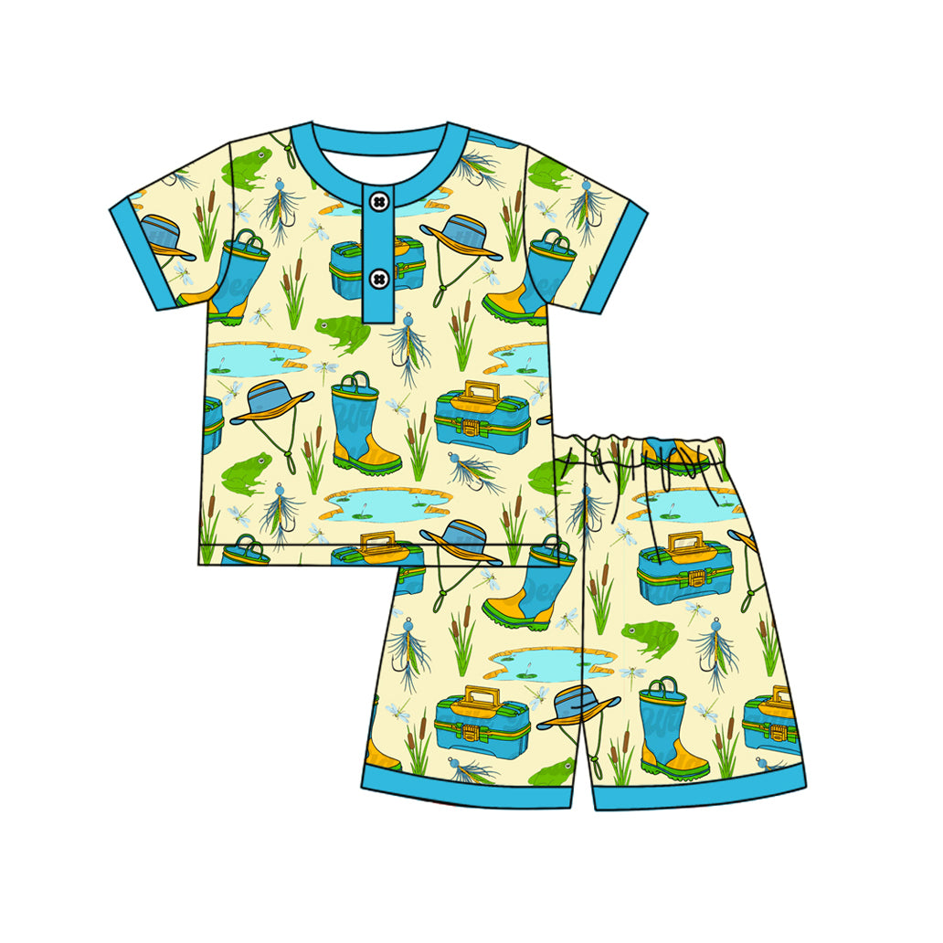 Toddle baby boy fishing design summer pajama set preorder