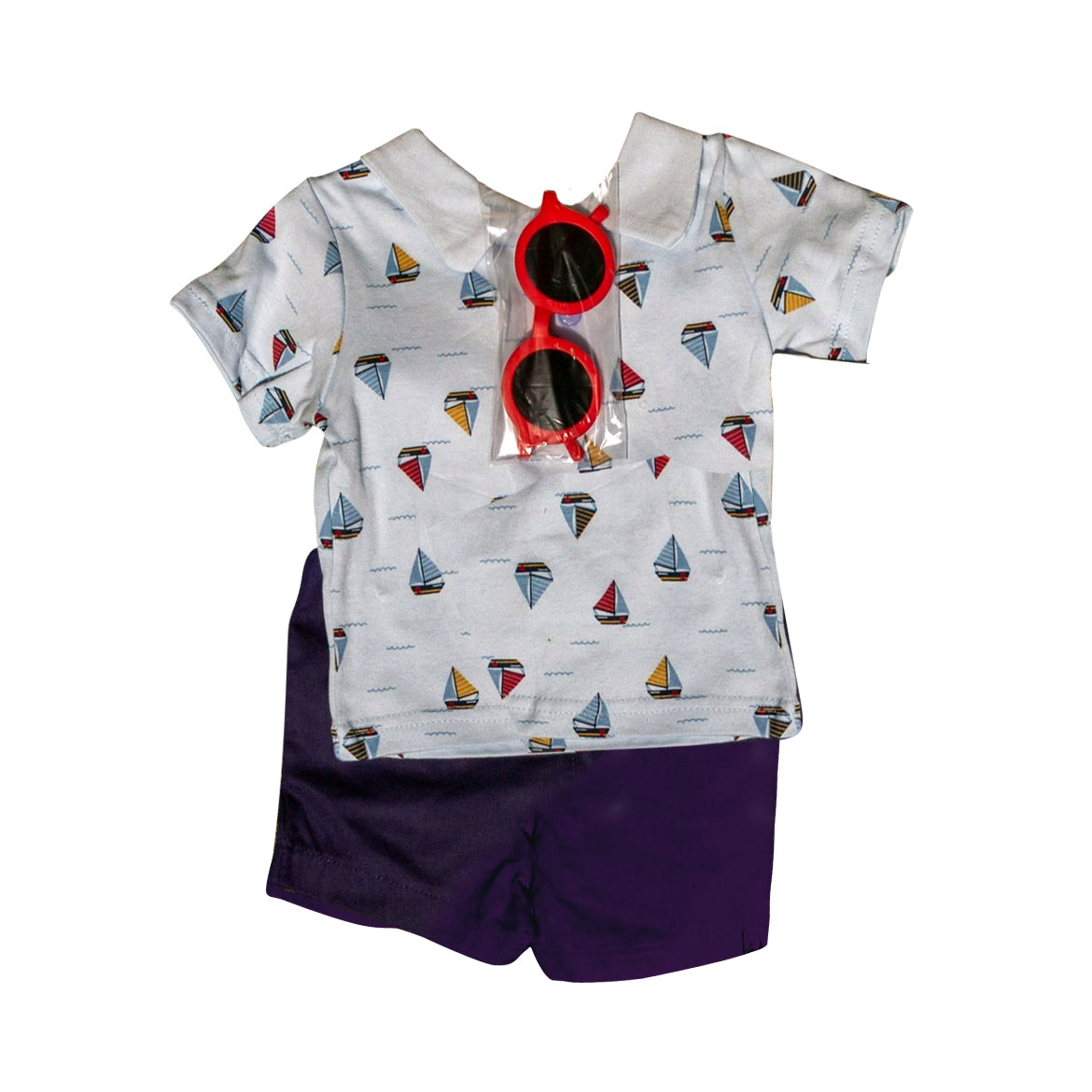 Sailbot shirt navy shorts boy summer outfit preorder