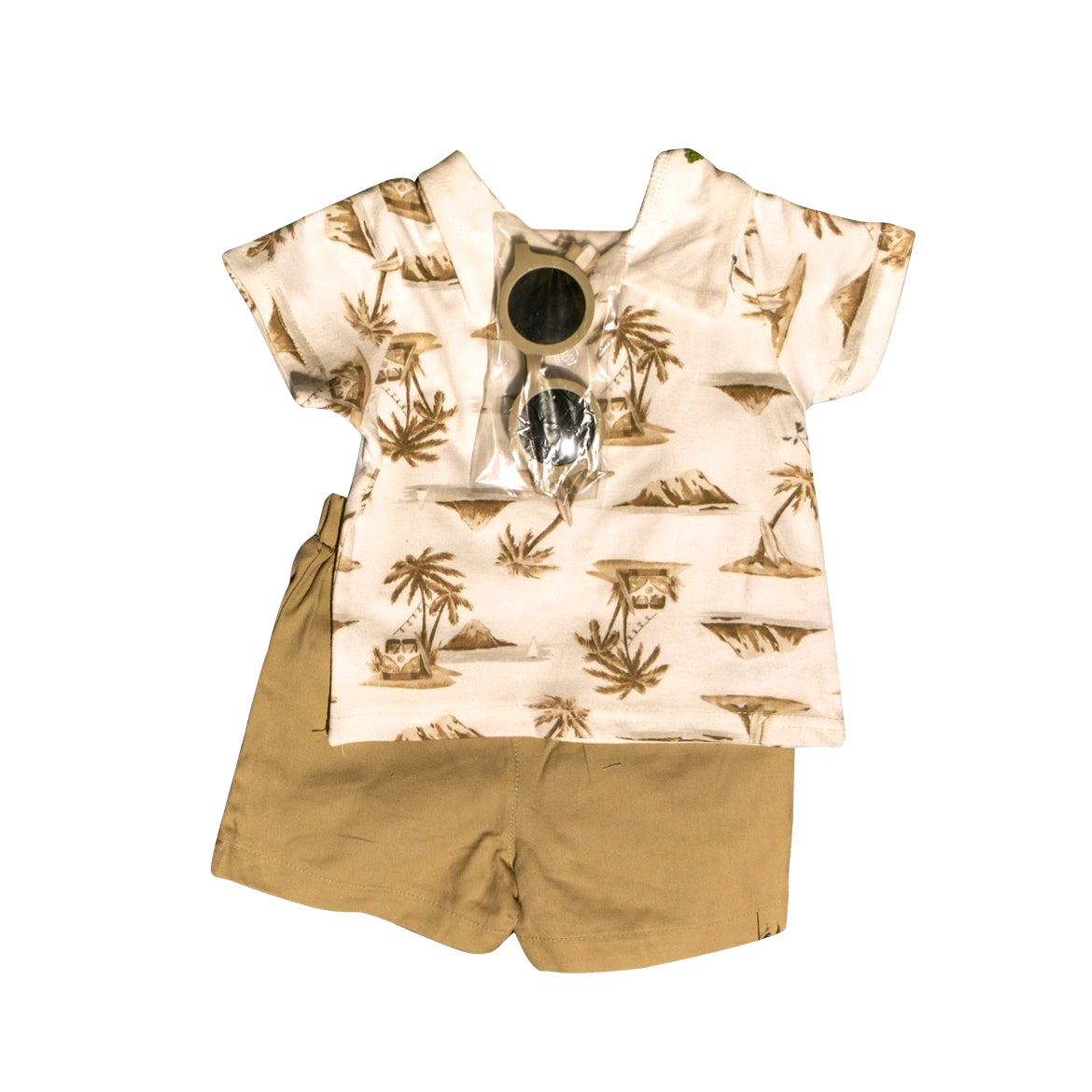 Beach style shirt khaki shorts boy summer outfit preorder