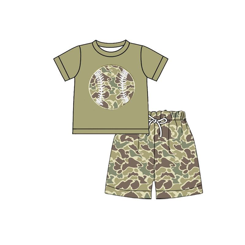 Camo shirt matching shorts boys summer outfit preorder