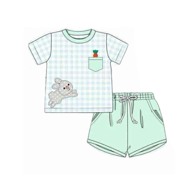 Cute easter bunny shirt matching shorts boys outfit preorder