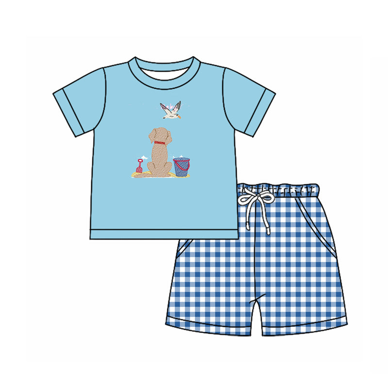 Hunting duck dog shirt matching shorts boys outfit preorder