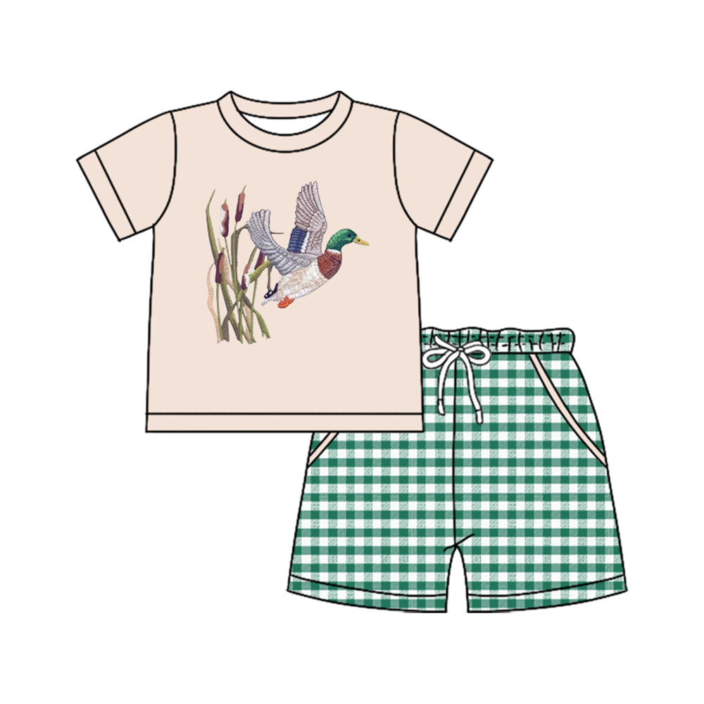 Hunting duck shirt matching shorts boys summer outfit preorder