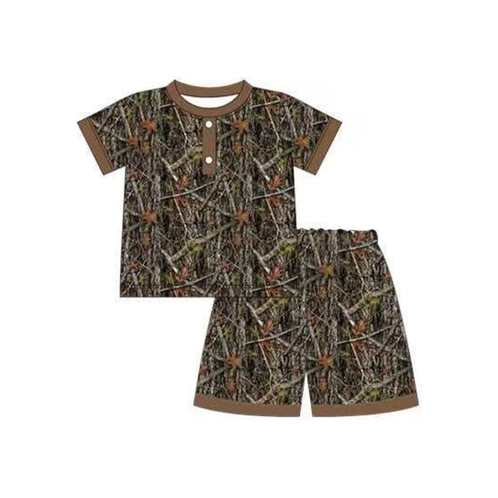 Hunting season camo top matching shorts boys summer outfit preorder