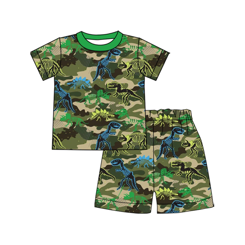 Dinosaud camo top matching shorts boy summer outfit preorder