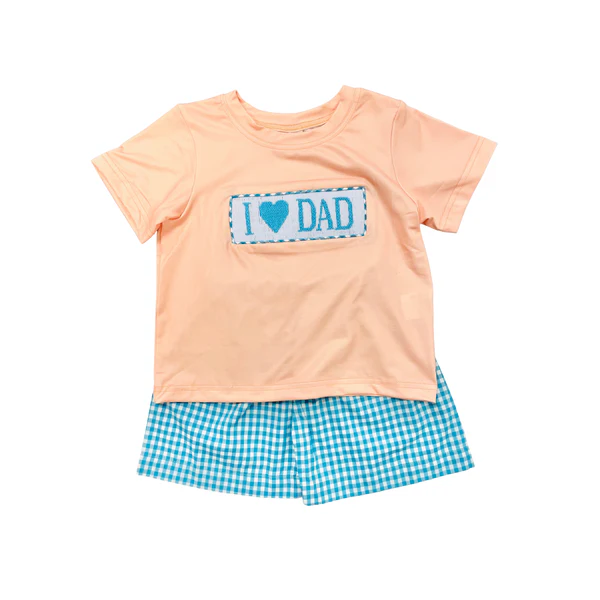 I love dad top matching shorts boy summer outfit preorder