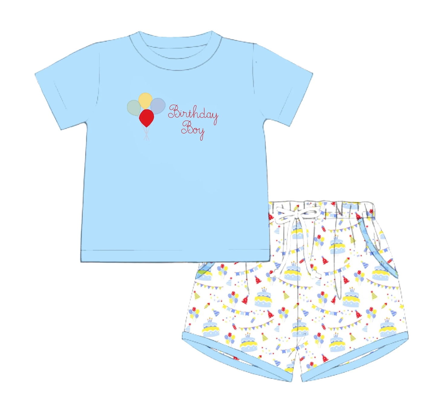 Birthday boy top matching shorts boy summer outfit preorder