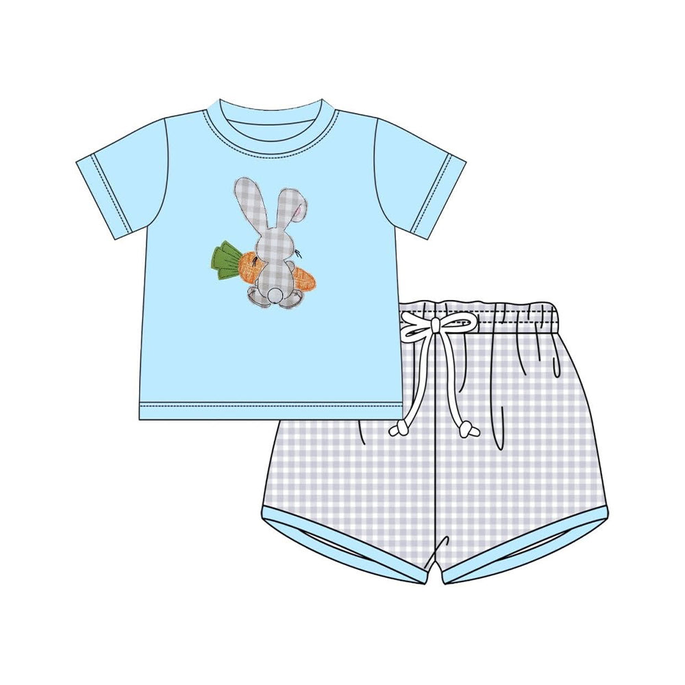 Easter bunny top matching shorts boys summer outfit preorder